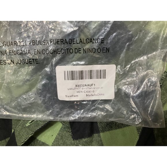 NWB SANGTREE Mens Long Sleeve Flannel Plaid Button Olive Green shirt -Small - Picture 4 of 8